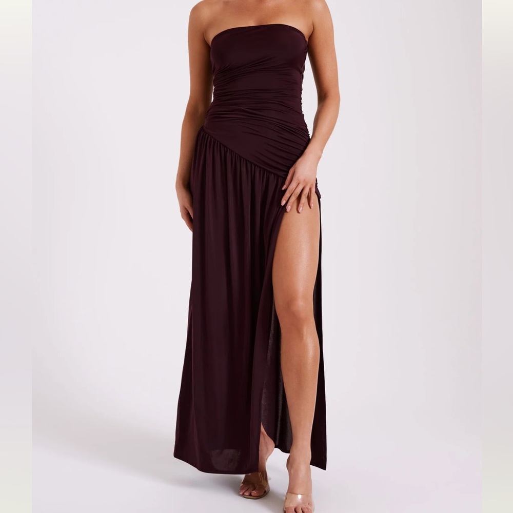 Meshki Deep Burgundy Maxi Skirt